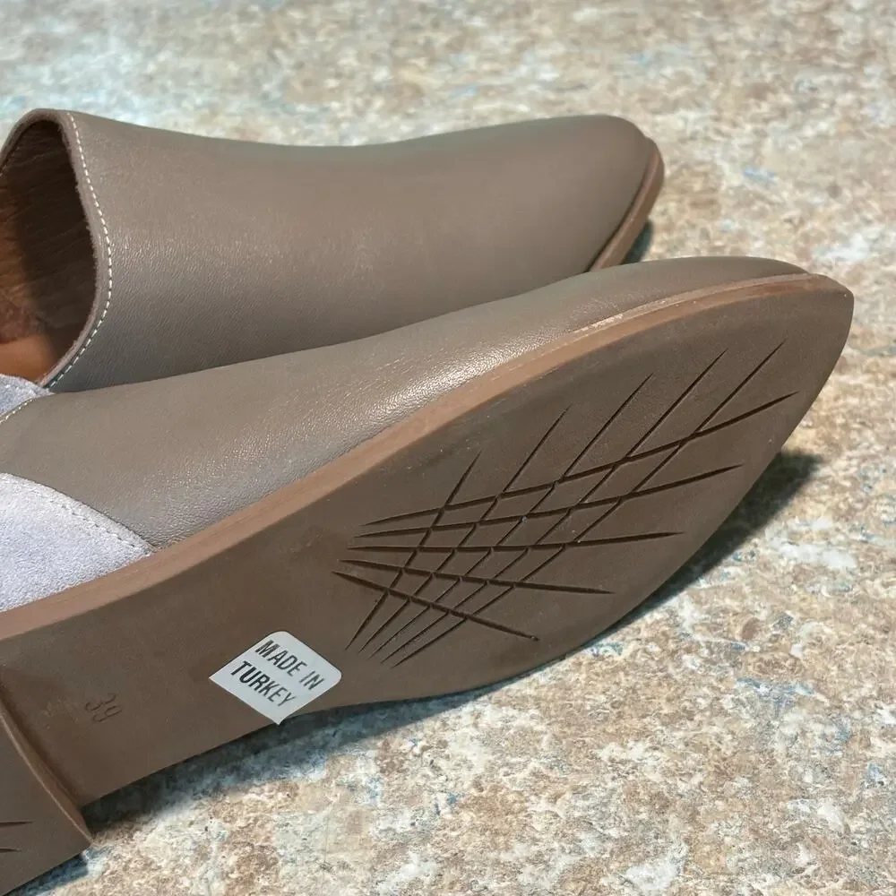 Bueno Beau Pointed Toe Loafer Slip on Leather Suede Gray Quiet Luxury Shoes 39
